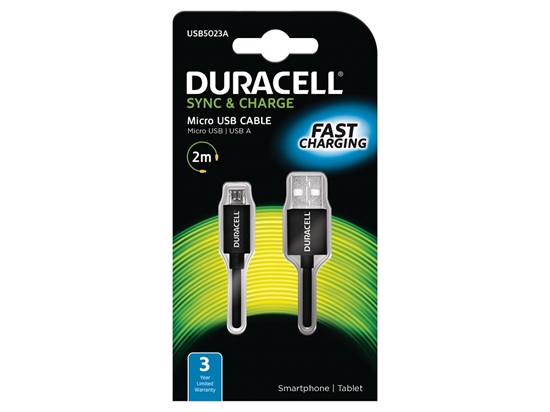 Picture of Duracell Sync/Charge Cable 2 Metre Black