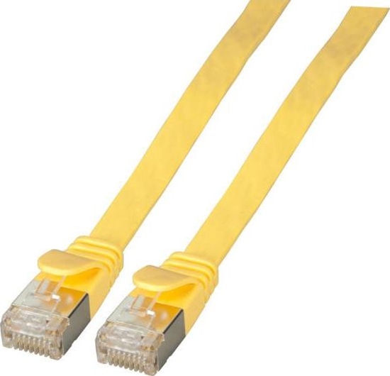 Изображение EFB Kabel płaski RJ45 U / FTP, kat. 6A, PVC, 2 m, żółty