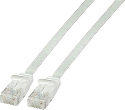 Attēls no EFB Płaski kabel połączeniowy RJ45 U/UTP, kat. 6A, PVC, 0,5 m, biały