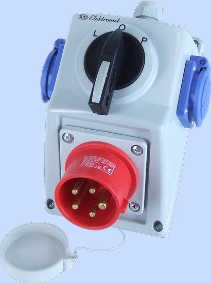 Изображение Elektromet Zestaw C16-48.2N przełącznik L-0-P + wtyk 16A IP44 (971652)