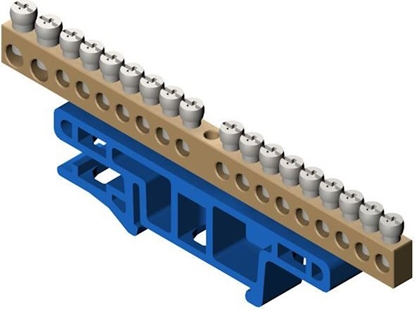 Picture of Elektro-Plast Listwa zaciskowa na szynę 18-torowa niebieska TH35 LZ-18/N (0922-00)