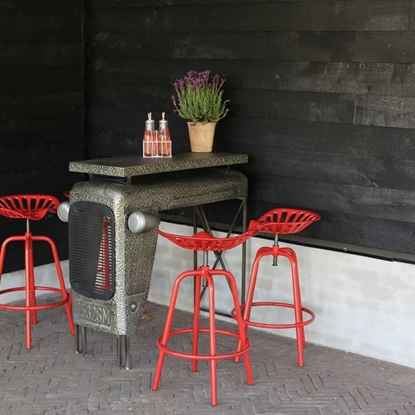 Изображение Esschert Design Esschert Design Stołek barowy w formie siedziska z traktora, czerwony