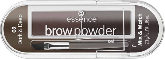 Picture of Essence ESSENCE_Brow Powder Set zestaw do stylizacji brwi z pędzelkiem 02 Dark Deep 2,3g