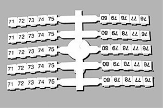 Picture of Eti-Polam Oznacznik elastyczny do złączek szynowych EO3 /L1, L2, L3, N, PE/ 40x5szt. (003901816)