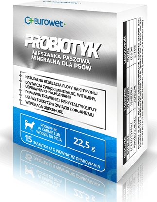 Изображение EUROWET Eurowet Probiotyk w saszetkach dla psów 15 x 1,5g