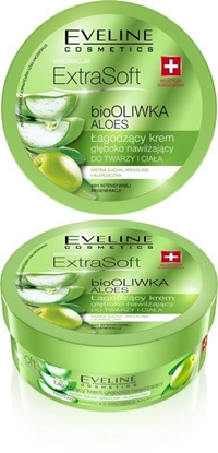 Attēls no Eveline Extra Soft bio Oliwka i Aloes Łagodzący krem głęboko nawilżający do twarzy i ciała 175ml