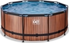 Picture of EXIT Wood pool ø360x122cm with filter pump - brown