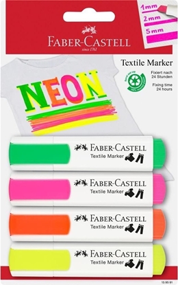 Picture of Faber-Castell Markery do tkanin 4 kolory neonowe FABER CASTELL