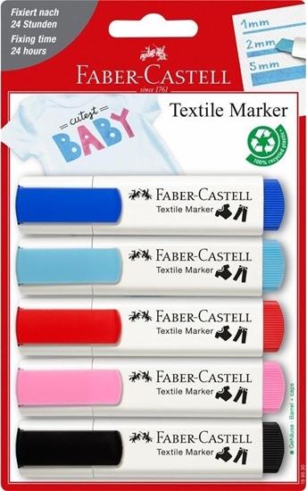 Picture of Faber-Castell Markery do tkanin zestaw Baby Shower 5szt