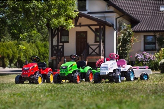 Picture of Falk Traktorek X Tractor Zielony z Przyczepką Klakson