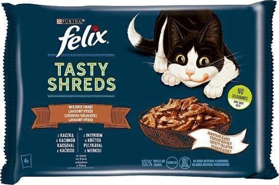 Picture of Felix FELIX sasz.4x80g TASTY SHREDS KACZKA& INDYK wiejskie smaki w sosie /12