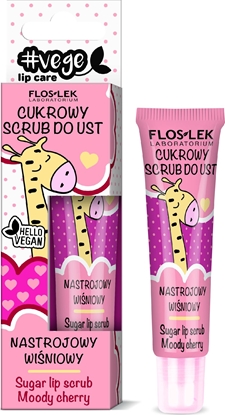 Изображение FLOSLEK Floslek Lip Care Vege Cukrowy Scrub do ust Nastrojowy Wiśniowy 14g