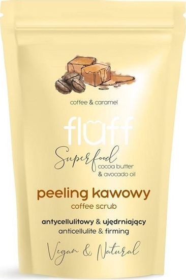 Изображение Fluff Coffee Scrub peeling kawowy do ciała Ujędrniająco antycellulitowy Karmel 100g