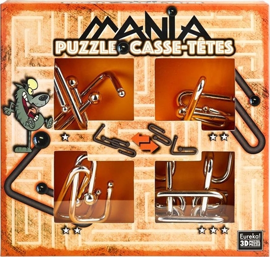 Picture of G3 Łamigłówki metalowe 4szt Puzzle mania pomarańczowy