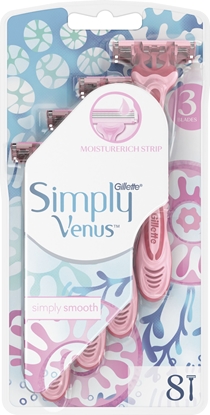 Изображение Gilette Maszynka do golenia Simply Venus 3 8szt. (7702018465767)