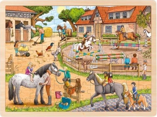 Изображение Goki Puzzle Szkółka Jeździecka, 96 el.