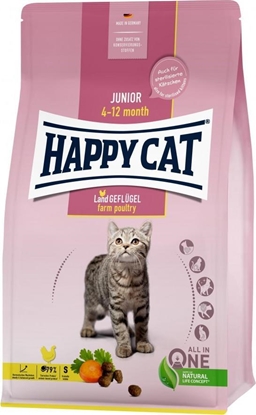 Picture of Happy Cat Junior Farm Poultry, sucha karma, dla kociąt w wieku 4-12 mies, drób, 300 g, worek