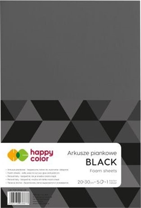 Изображение Happy Color Arkusze piankowe A4, 5 ark, czarny, Happy Color Happy Color