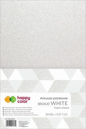 Изображение Happy Color Pianka Happy Color brokatowa 20x30 cm 5 ark Biały