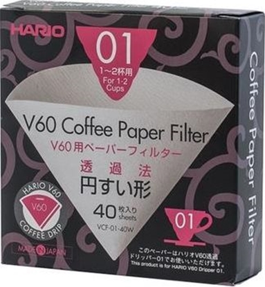 Изображение Hario Filtry papierowe Hario do dripa V60-01 40 sztuk