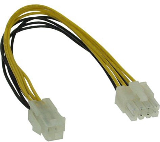 Picture of InLine ATX/EPS 4-pin - ATX/EPS 8-pin, 0.2m, Żółty (26633)