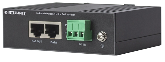 Picture of Intellinet Industrial Gigabit Ultra PoE Injector, 1 x 60 W Port, IEEE 802.3bt/at/af Power over Ethernet (Ultra POE/PoE+/PoE), Metal Housing