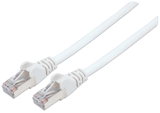 Picture of Intellinet Network Patch Cable, Cat6, 0.5m, White, Copper, S/FTP, LSOH / LSZH, PVC, RJ45, Gold Plated Contacts, Snagless, Booted, Lifetime Warranty, Polybag