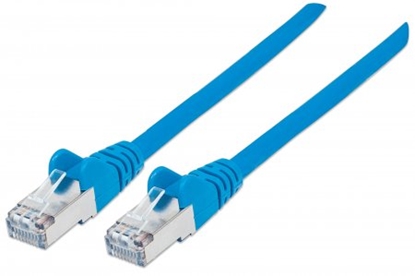 Attēls no Intellinet Network Patch Cable, Cat6A, 1m, Blue, Copper, S/FTP, LSOH / LSZH, PVC, RJ45, Gold Plated Contacts, Snagless, Booted, Lifetime Warranty, Polybag