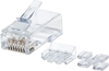 Picture of Intellinet RJ45 Modular Plugs Pro Line, Cat6A, UTP, 3-prong, for solid wire, 50 µ gold-plated contacts, 80 pack