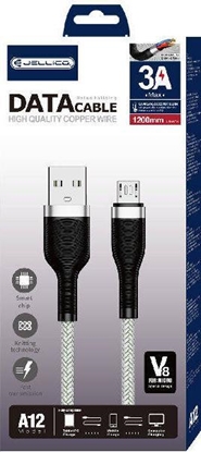 Attēls no Kabel USB Jellico USB-A - microUSB 1.2 m Srebrny (6973771102997)