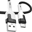 Изображение Kabel USB Jellico USB-A - microUSB 1 m Czarno-biały (6973771100979)