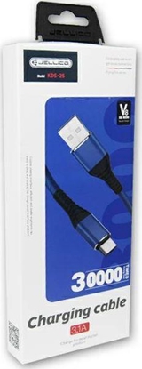 Attēls no Kabel USB Jellico USB-A - microUSB 1.2 m Niebieski (6971805925406)