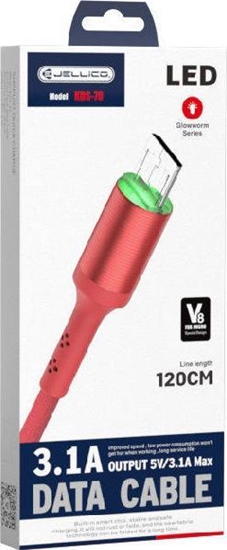 Изображение Kabel USB Jellico USB-A - microUSB 1.2 m Czerwony (6971805926700)