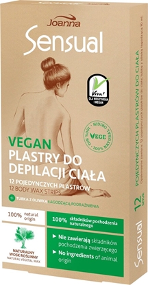 Attēls no Joanna Sensual plastry do depilacji ciała vegan naturalny wosk roślinny 12szt