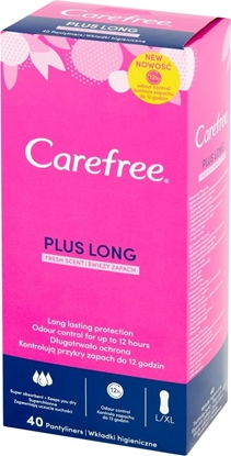 Изображение Johnson & Johnson Carefree Plus Long Wkładki higieniczne Fresh Scent - świeży zapach 1op.-40szt