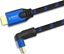 Attēls no Kabel HDMI (M) v2.1, 1,8m, kątowy, 8K, miedź, niebiesko-czarny, złote końcówki, ethernet/3D, CL-147