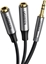 Attēls no Kabel Ugreen Jack 3.5mm - Jack 3.5mm x2 0.2m czarny (UGR980GRY)