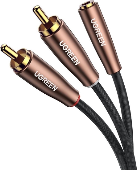 Picture of Kabel Ugreen Jack 3.5mm - RCA (Cinch) x2 3m czarny (UGR1054)