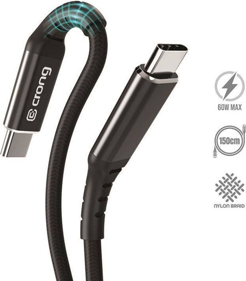 Picture of Kabel USB Crong USB-C - USB-C 1.5 m Czarny (CRG-AL15USCC-BLK)