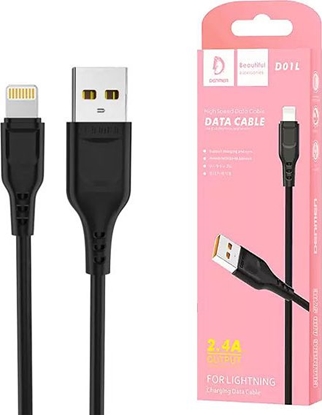 Изображение Kabel USB Denmen USB-A - Lightning 1 m Czarny (29350)