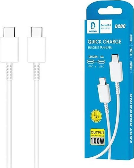 Picture of Kabel USB Denmen USB-C - USB-C 1 m Biały (D20C WHITE)