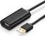 Attēls no Kabel USB Ugreen USB-A - USB-A 10 m Czarny (UGR403BLK)