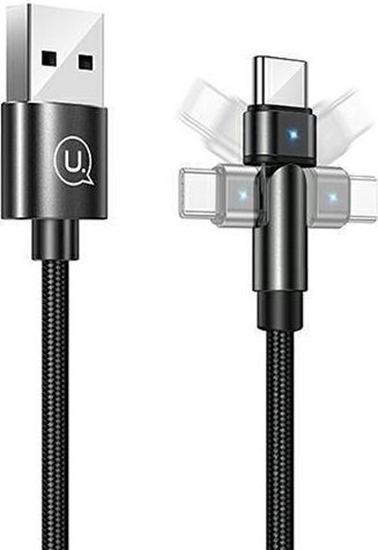 Picture of Kabel USB Usams USB-A - USB-C 1 m Czarny (US-SJ477)