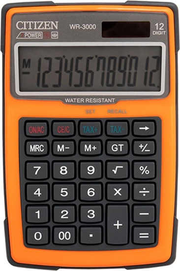 Picture of Kalkulator Citizen Kalkulator wodoodporny CITIZEN WR-3000, 152x105mm, pomarańczowy