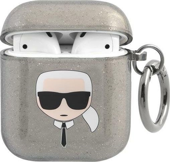 Picture of Karl Lagerfeld Etui ochronne KLA2UKHGK Glitter Karl`s Head do AirPods 1/2 szare