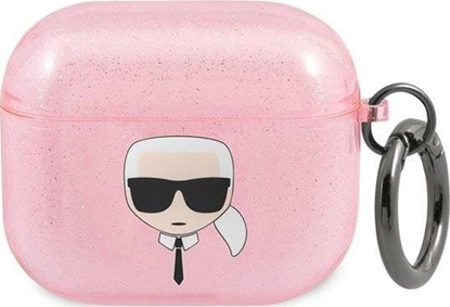 Attēls no Karl Lagerfeld Etui ochronne KLA3UKHGP Glitter Karl`s Head do AirPods 3 różowe