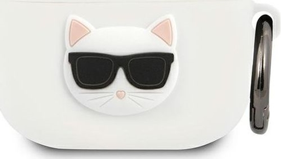 Изображение Karl Lagerfeld Etui ochronne KLACA3SILCHWH Silicone Choupette do AirPods 3 białe