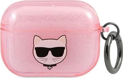 Picture of Karl Lagerfeld Etui ochronne KLAPUCHGP Glitter Choupette do AirPods Pro różowe