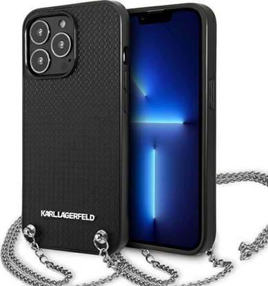 Attēls no Karl Lagerfeld Karl Lagerfeld KLHCP13LPMK iPhone 13 Pro / 13 6,1" hardcase czarny/black Leather Textured and Chain