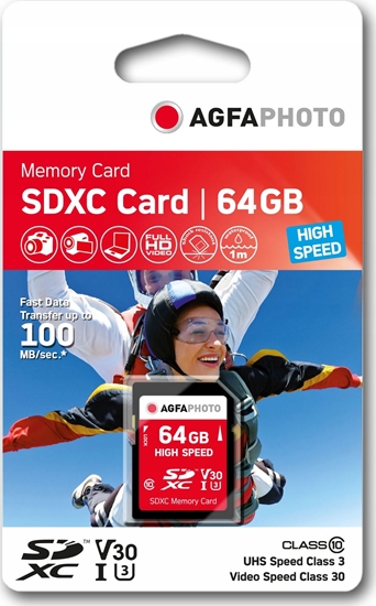 Picture of Karta AgfaPhoto Agfa SD SDXC 64 GB Class 10 UHS-I/U1 V30 (SB6036)